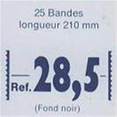 25 bandes ID double soudure fond noir 210 x 28.5 mm ID1028