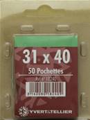 50 pochettes 31 mm x 40 mm simple soudure fond noir Yvert 18240