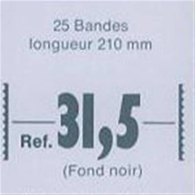 25 bandes ID double soudure fond noir 210 x 31.5 mm ID1031