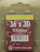 50 pochettes 36 mm x 30 mm simple soudure fond noir Yvert 18136