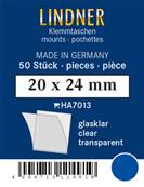 50 pochettes Lindner simple soudure fond transparent 20 x 24 mm HA7013