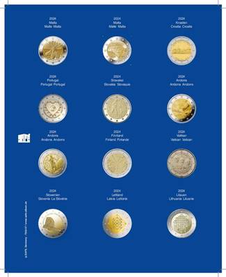 feuille TOPSET pour pieces de 2 euros sous capsules 2024 SAFE 7302-47