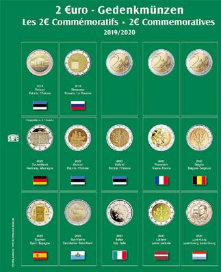 feuille Premium 25 pour pieces de 2 euros 2019 2020 SAFE 7341.25