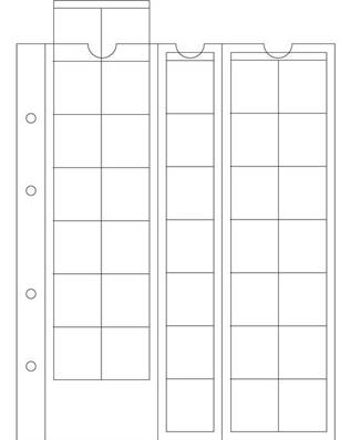 5 Feuilles monnaies Optima 27 à 35 cases de 27mm M35 Leuchtturm 306013