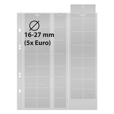 5 feuilles 40 cases series euros Noir Multi collect Lindner MU40