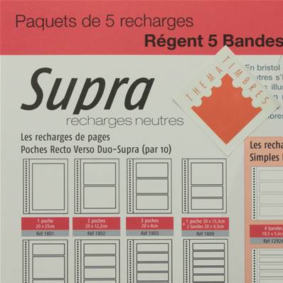 5 recharges neutres Regent Supra 5 bandes Yvert et Tellier 12925