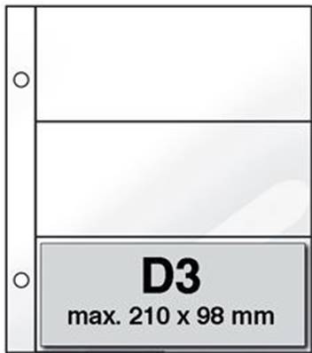 10 gaines transparentes D3 à 3 poches DAVO