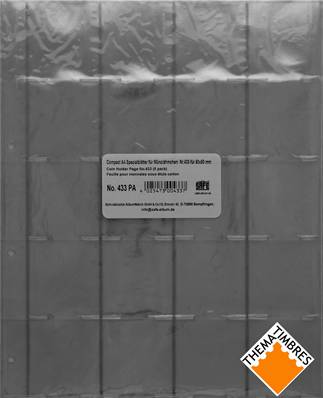 5 feuilles 433 pour cadres monnaies 50 mm Compact A4 Safe