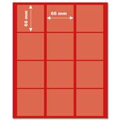 medaillier 12 cases carrés 66 mm rouge Yvert et Tellier 20216