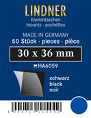 50 pochettes Lindner simple soudure fond noir 30 x 36 mm HA6059