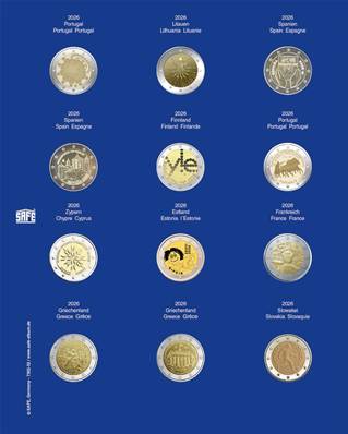feuille TOPSET pour pieces de 2 euros sous capsules 2026 SAFE 7302-52