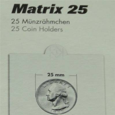 25 cadres autocollants 25 mm pour pieces Leuchtturm KRS25 334957