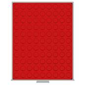 Box rouge pour 99 pieces de 10 cent euro avec alvéoles ronds 20mm LINDNER 2550