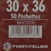 50 pochettes 30 mm x 36 mm double soudure fond noir Yvert 19136