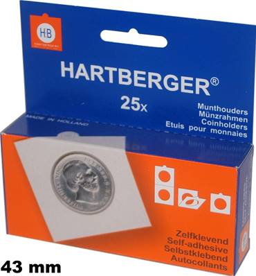 boite de 25 etuis cartons autocollants 43 mm Hartberger 8320043 1660