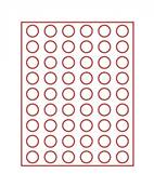 Box rouge pour 54 pieces de 2 euros avec alvéoles ronds 25.75mm LINDNER 2154