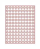 Box rouge pour 120 pieces de 1 cent euro avec alvéoles ronds 16.5mm LINDNER 2501