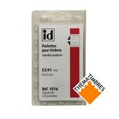 50 pochettes ID double soudure fond noir 53 x 41 mm ID1016