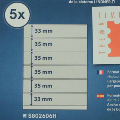 5 feuilles freestyle à 6 bandes LINDNER  S802606H