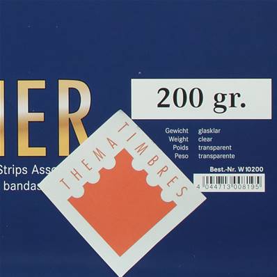 assortiment 200 grammes bandes fond transparent W10200 Lindner