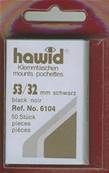 50 pochettes Hawid 6104 simple soudure fond noir 53 x 32 mm 366360