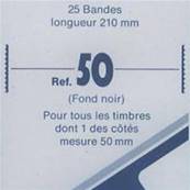 25 bandes Hawid double soudure fond noir 210 x 50 mm ID1050