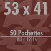 50 pochettes 53 mm x 41 mm double soudure fond noir Yvert 19016