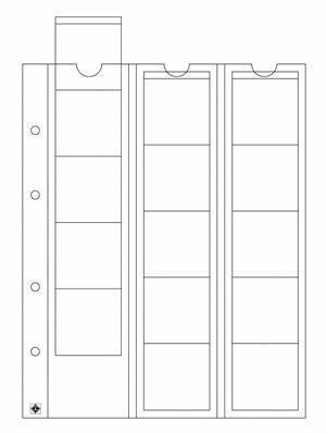 5 Feuilles monnaies Optima 42 à 15 cases de 42mm M15 Leuchtturm 338032