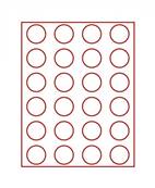 Box rouge pour 24 pieces de 50 francs avec alvéoles ronds 41mm LINDNER 2160