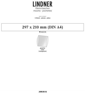 5 bandes Lindner double soudure fond transparent 297 x 210 mm HA2318 327704