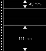 10 feuilles 4 bandes de taille assorties noires OMNIA 081P LINDNER