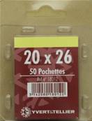 50 pochettes 20 mm x 26 mm simple soudure fond noir Yvert 18012