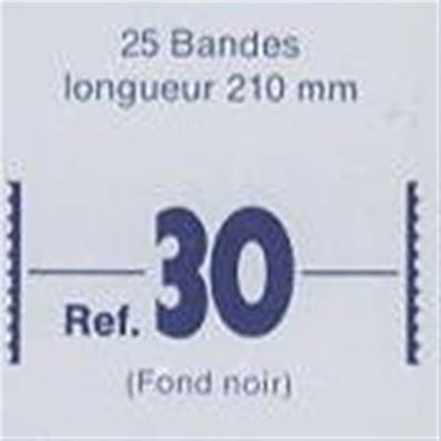 25 bandes ID double soudure fond noir 210 x 30 mm ID1030