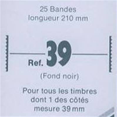 25 bandes Hawid double soudure fond noir 210 x 39 mm ID1039