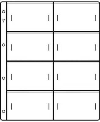 5 feuilles transparentes 8 cases pour coin card GM8 Super Hartberger Safe 1367