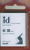 50 pochettes ID double soudure fond noir 41 x 30 mm ID1018