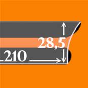 25 bandes ID double soudure fond noir 210 x 28.5 mm ID1028