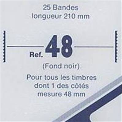 25 bandes Hawid double soudure fond noir 210 x 48 mm ID1048