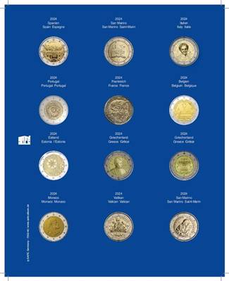 feuille TOPSET pour pieces de 2 euros sous capsules 2024 SAFE 7302-46