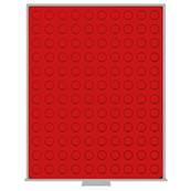 Box rouge pour 120 pieces de 1 cent euro avec alvéoles ronds 16.5mm LINDNER 2501