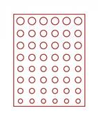Box rouge pour 6 series de 8 pieces euros avec alvéoles ronds LINDNER 2506