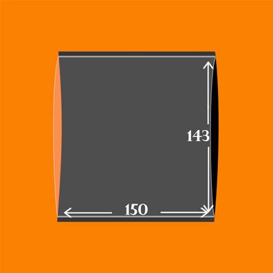 10 pochettes 150 x 143 D  double soudure fond noir YT18150