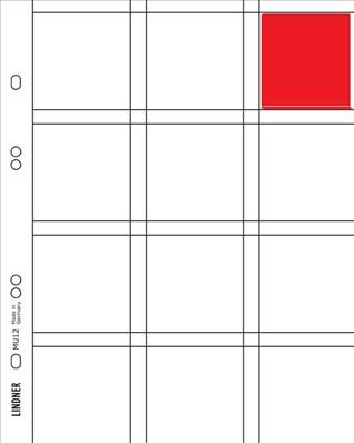 5 feuilles 12 cases 50 mm Rouge Multi collect Lindner MU12R