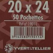 50 pochettes 20 mm x 24 mm double soudure fond noir Yvert 19011