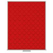 Box rouge pour 80 pieces de 1 euro avec alvéoles ronds 23.5mm LINDNER 2108