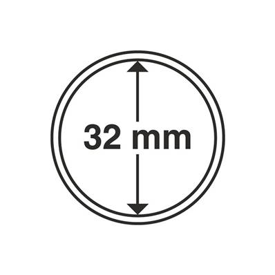 10 Capsules 32 mm pour pieces Leuchtturm GRIPS 32 304799