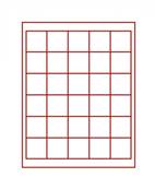 Box rouge pour 30 monnaies alvéoles carrés 38 mm LINDNER 2115