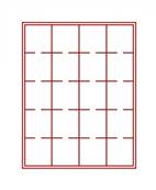 Box rouge pour 20 monnaies alvéoles carrés 50 mm LINDNER 2122