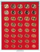 Box rouge pour 5 series de 8 pieces euros courantes sous capsules LINDNER 2556