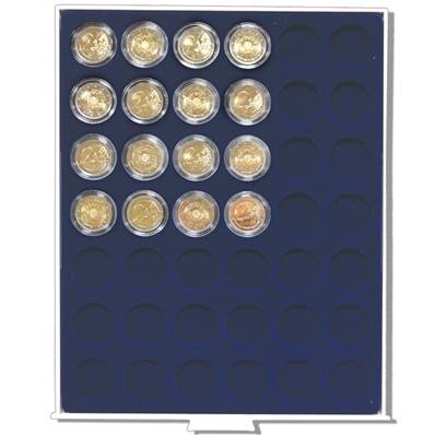 medaillier à fond bleu  42 pieces 2 euros sous capsules Yvert et Tellier 21311